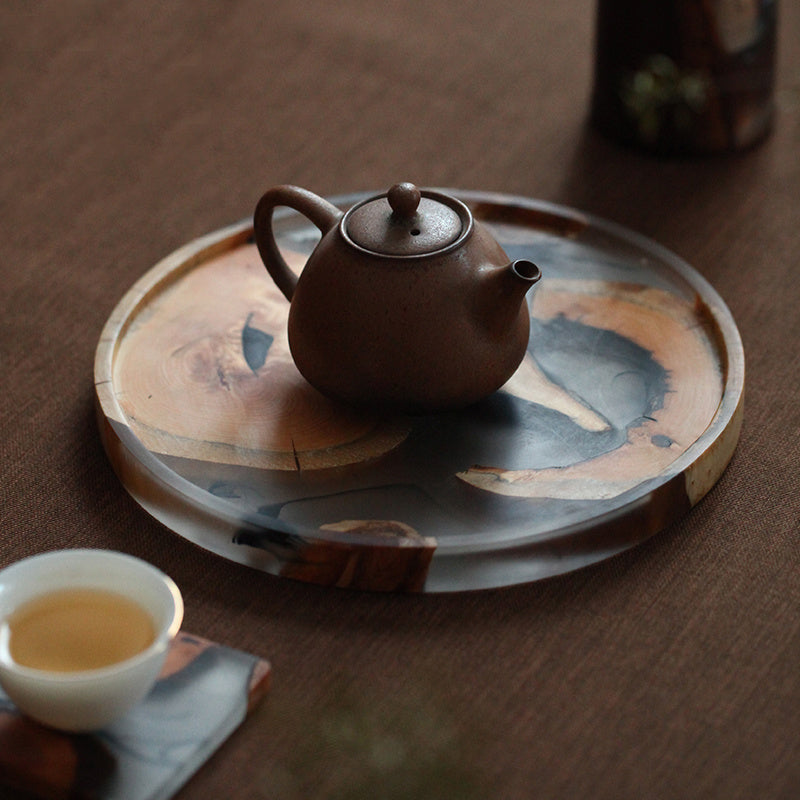 tea wood saucer