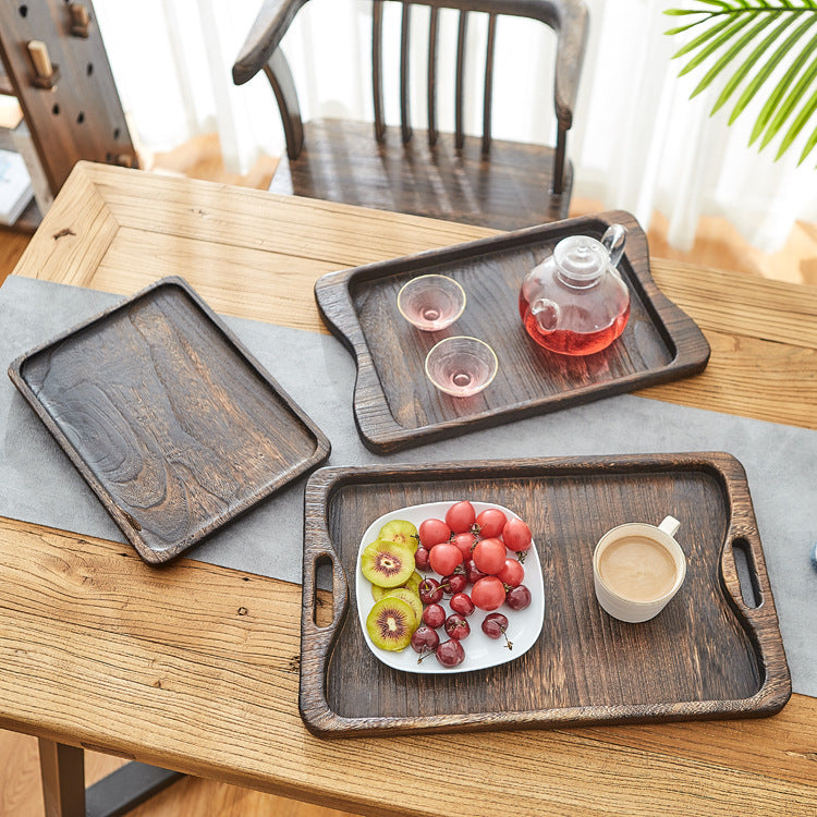 wood dry tea tray