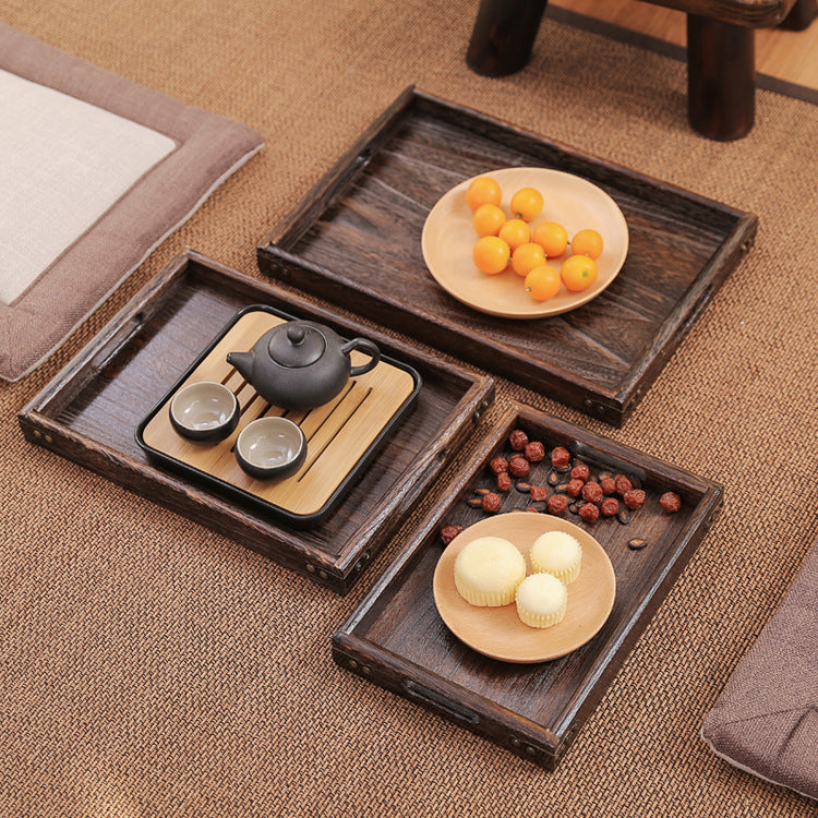 wood dry tea tray