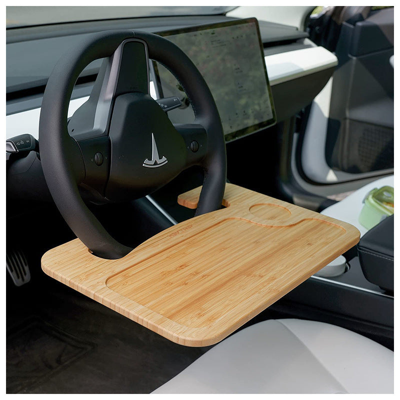 wood steering wheel tray