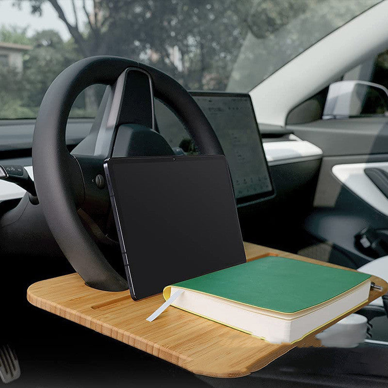 wood steering wheel tray