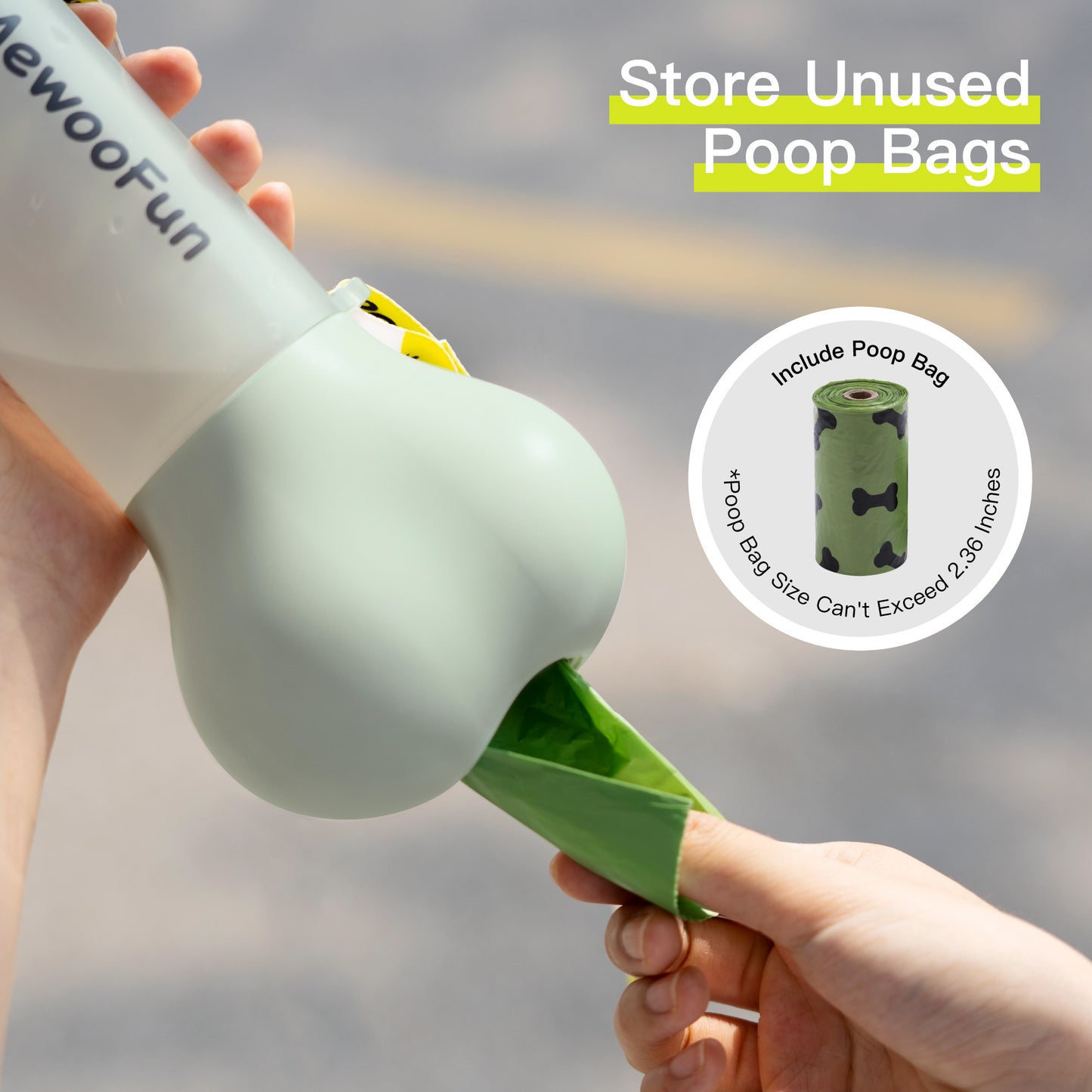 water bottle include poop bag