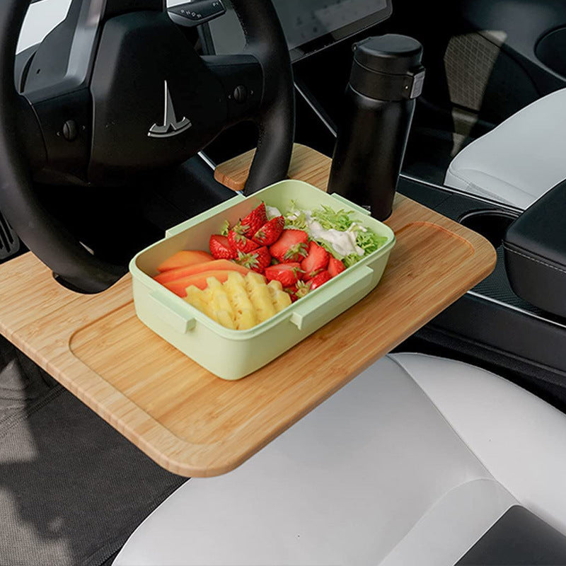 wood steering wheel tray